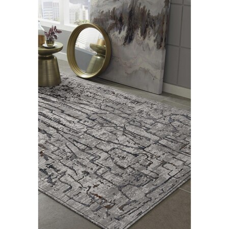 Homeroots 63 x 91 in. Grey Polyester Rug 374801